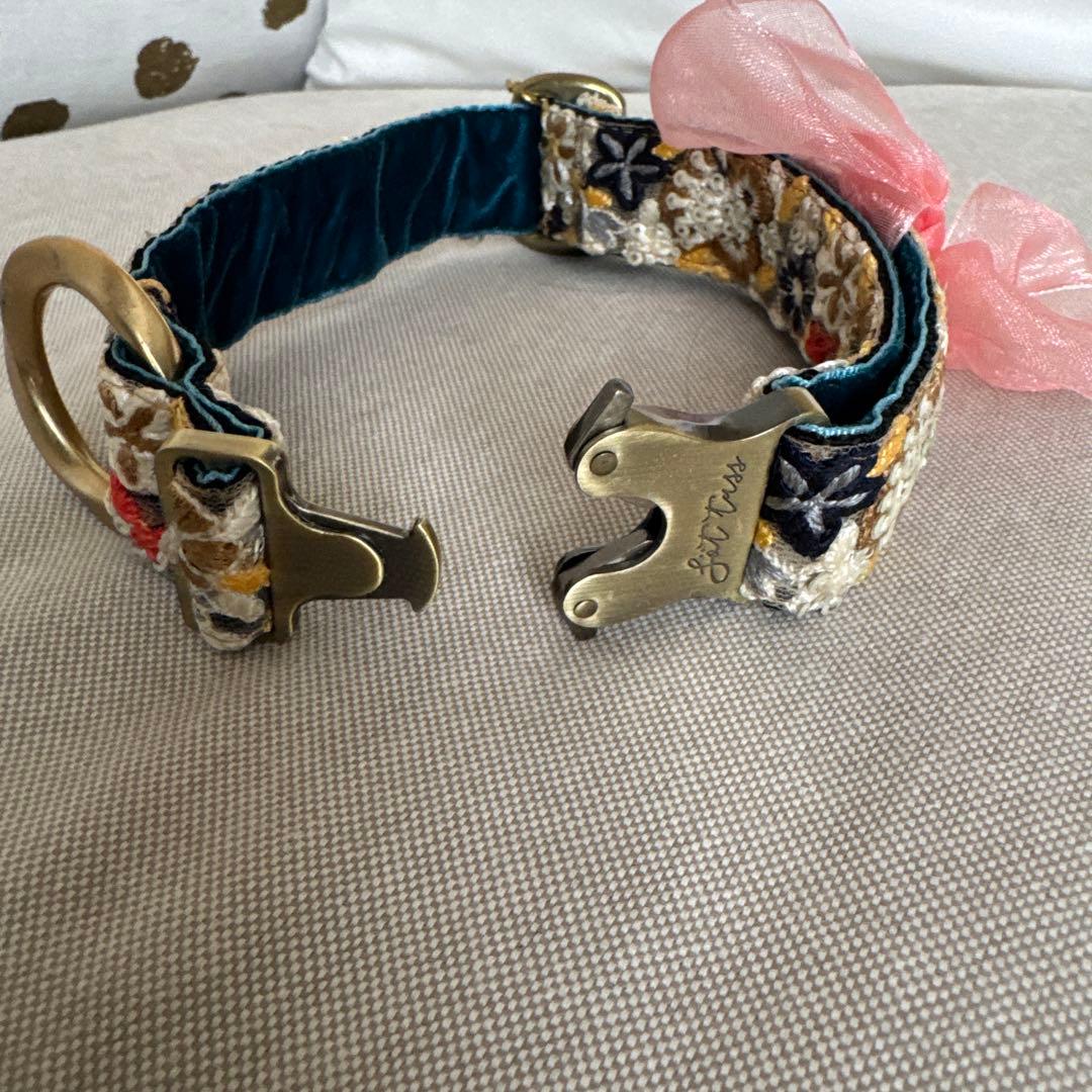 Sorters ソッタス　花柄刺繍 ベルベット犬用首輪　新品未使用