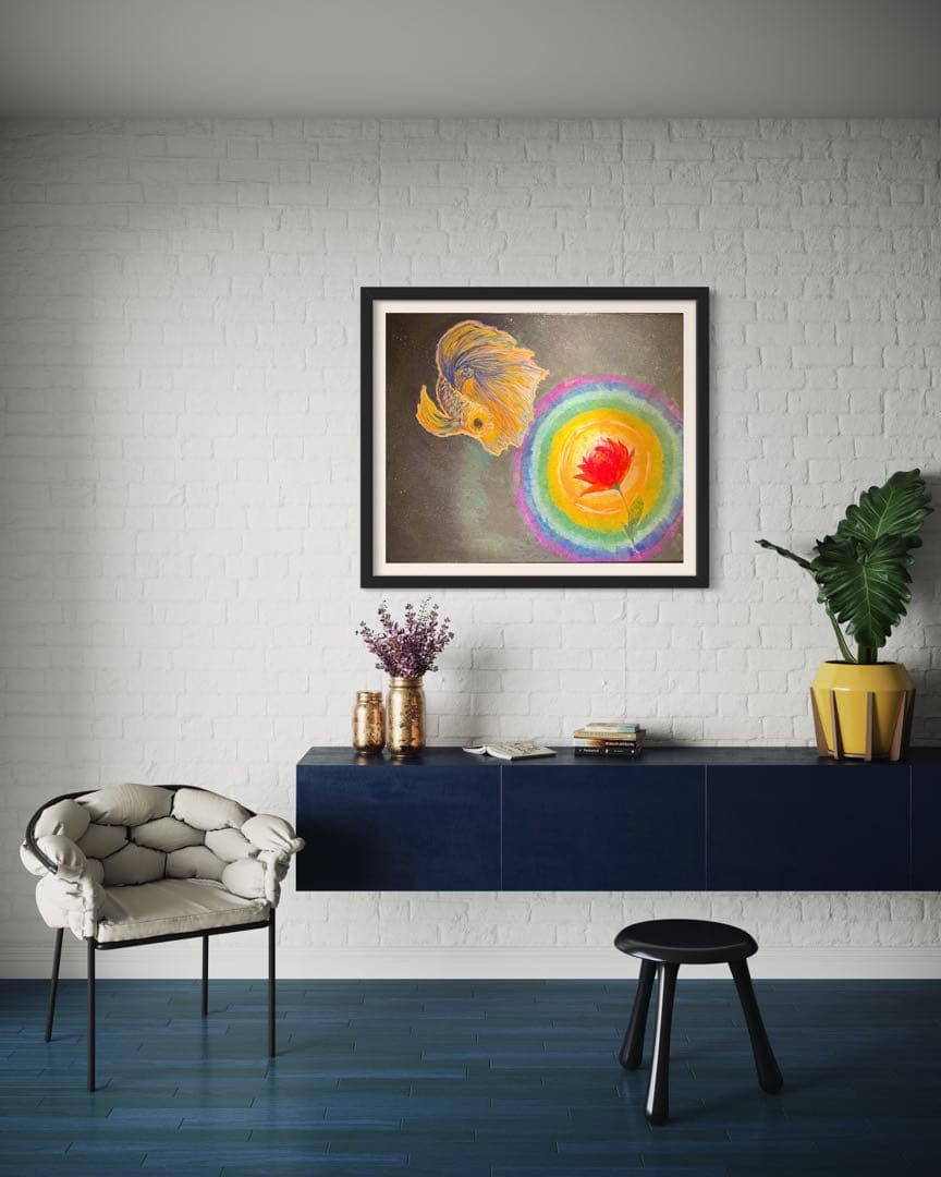 現代アート　「私を照らされた本当の私」　抽象画