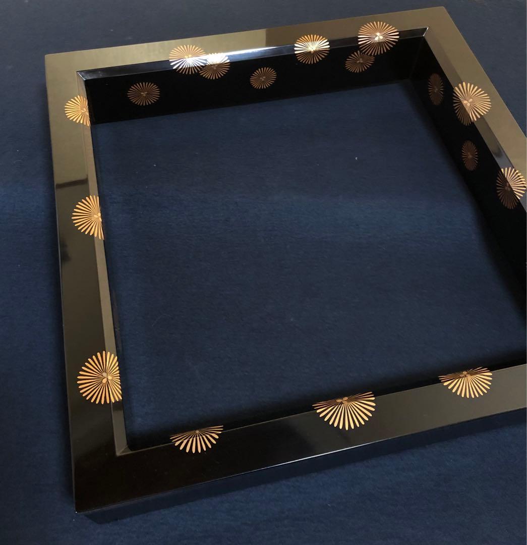 ❗️割引《R》茶道具 黒真塗 唐松蒔絵 炉縁 漆匠 春象造 共箱 260105か4