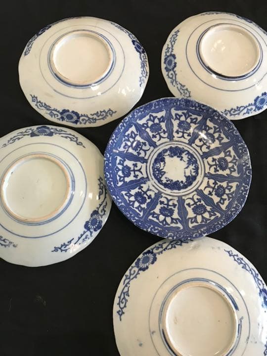 洒落た印判手のお皿５枚　和にも洋にも