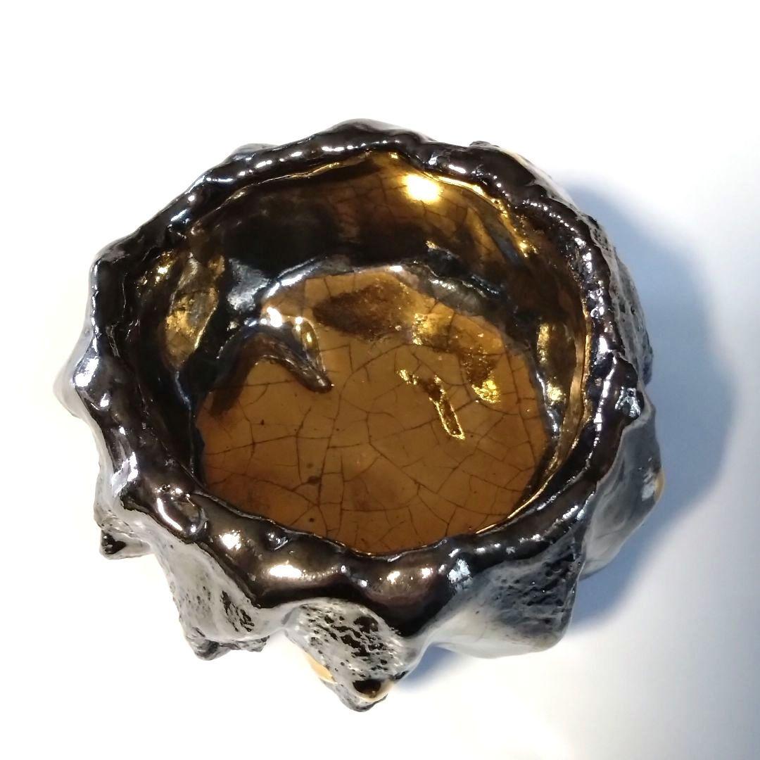 市川透　VANISHING POINT　ぐい呑　金銀　備前　ゴールド　シルバー