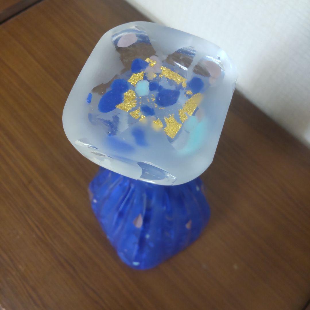 藤田喬平 手吹 瑠璃洋酒器 「醍醐」 瑠璃金彩酒器 ガラス工芸品 文化勲章