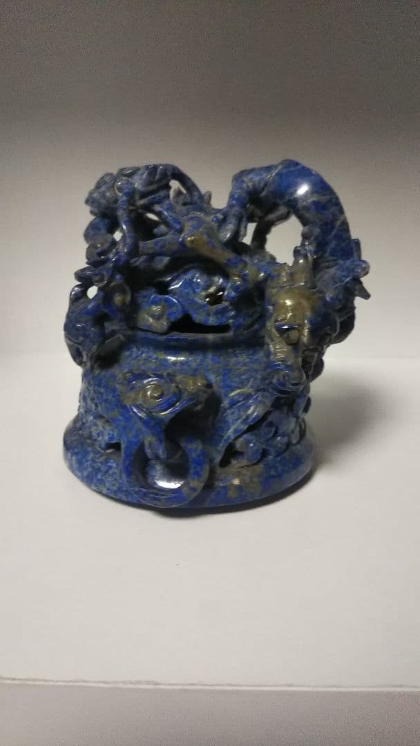 ラピスラズリ 香炉 骨董品 天然石