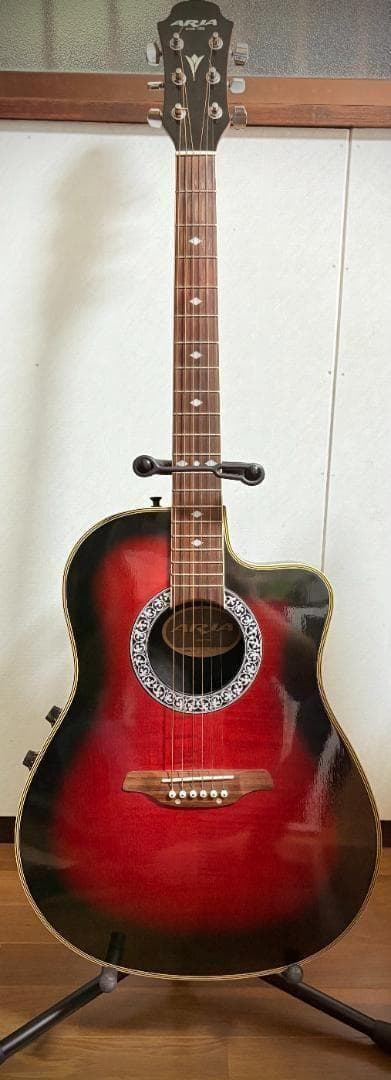 Y USED エレアコ ギター ARIA AMB-35 電池不要 アリア レッド