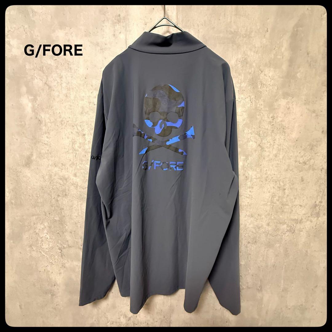 # G/FORE ジーフォア グレー 長袖ハイネックシャツ バックプリント