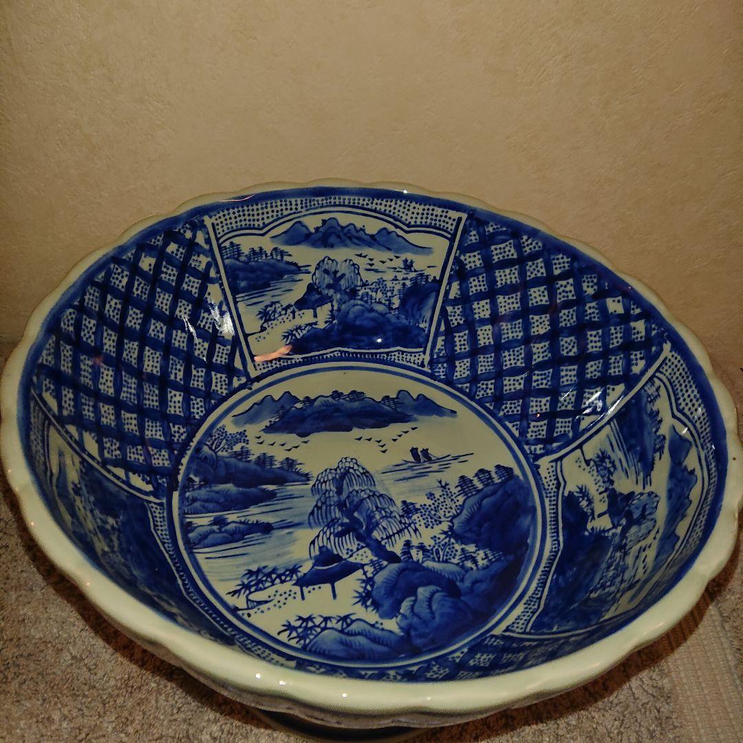 古伊万里、染付、蛸唐草文、器盃洗