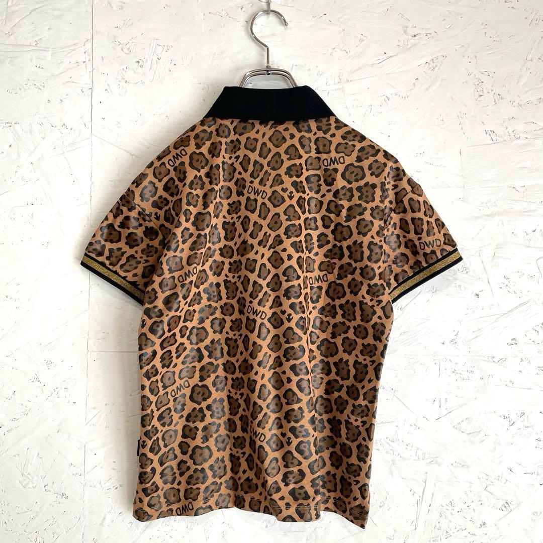 日本製　ゴルフウェア【DANCE with DRAGON】ヒョウ柄ポロシャツ　2