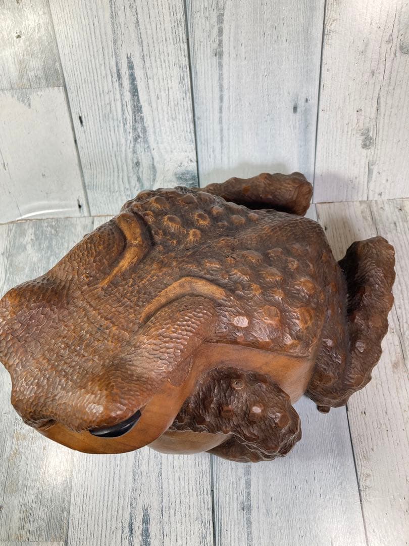 時代物【丹山 作】細密彫刻 一刀彫 木彫　蛙