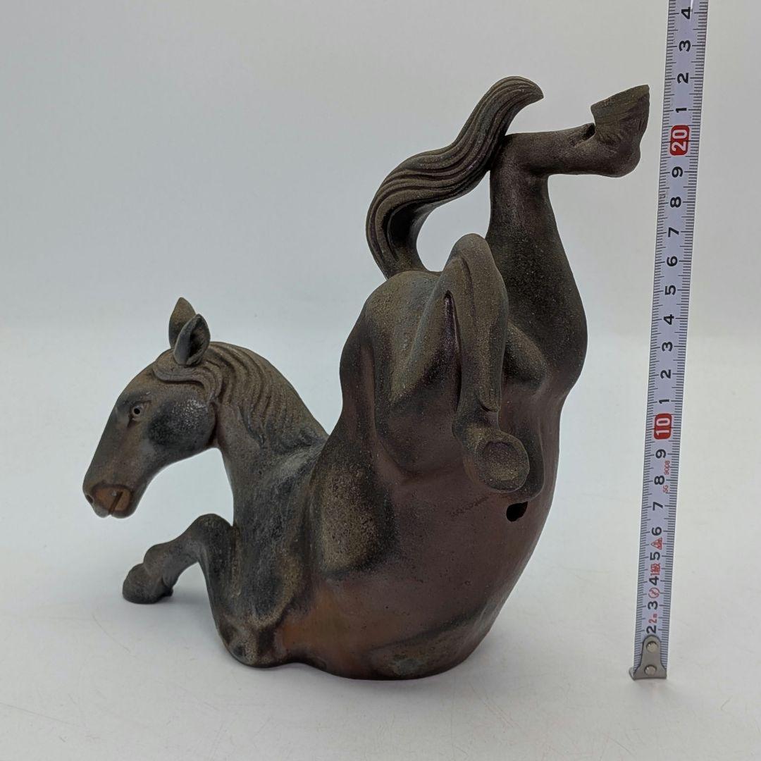 二代目小山一草 備前焼 窯変午置物 共箱 干支置物 午年 ウマ 細工物 縁起物