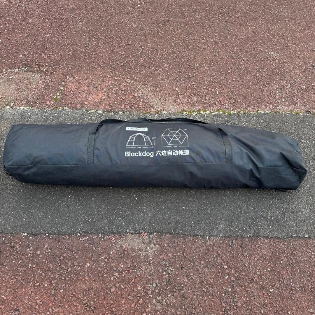 BLACKDOG ヘキサゴン 自動テント 6〜8人用／ブラック／ワンタッチ