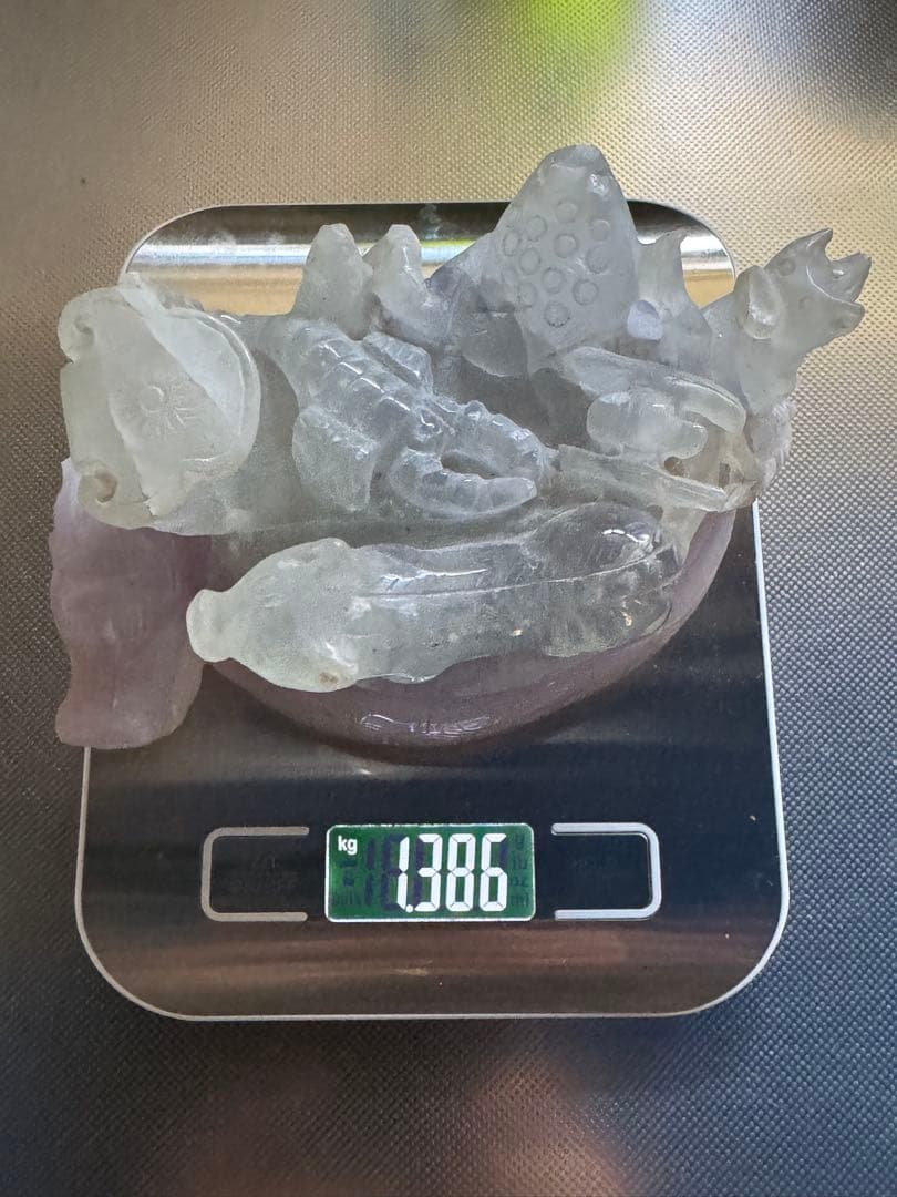 フローライトのロングイ(龍亀)の置物