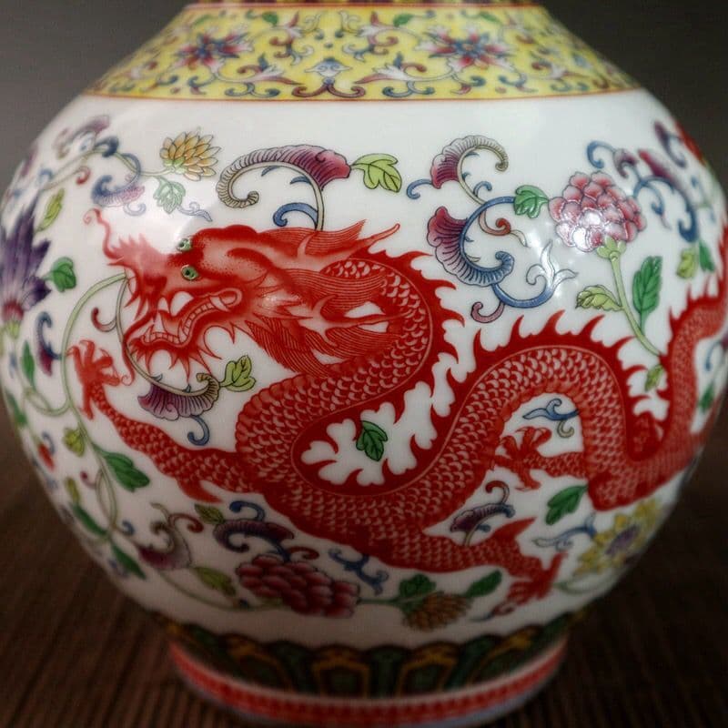 大清乾隆龍鳳瓷花瓶 装飾品 現代工芸品 美術品 置物