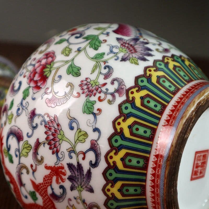 大清乾隆龍鳳瓷花瓶 装飾品 現代工芸品 美術品 置物