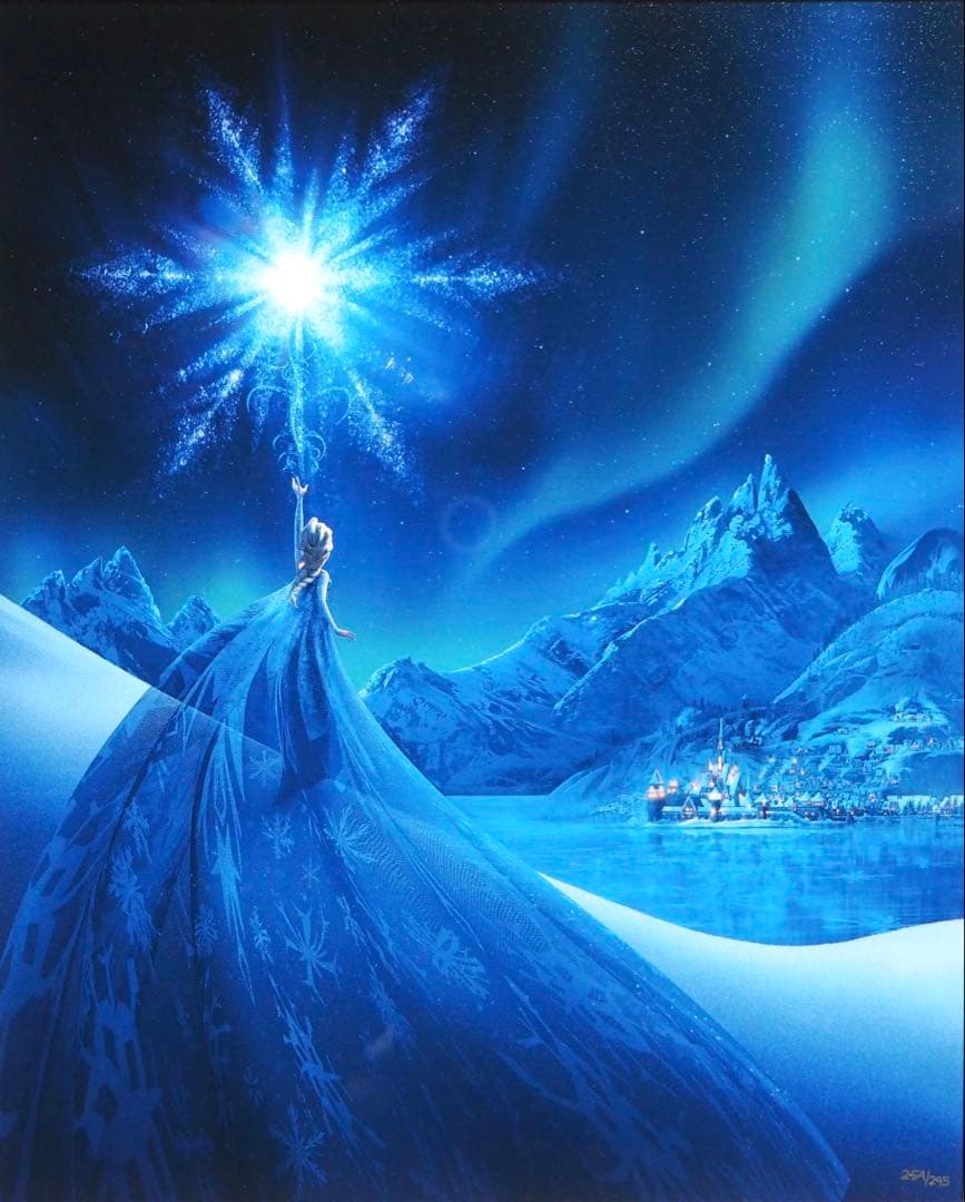 真作■アナと雪の女王 版画 エルサ■絵画 ディズニー アナ雪 アールビバン