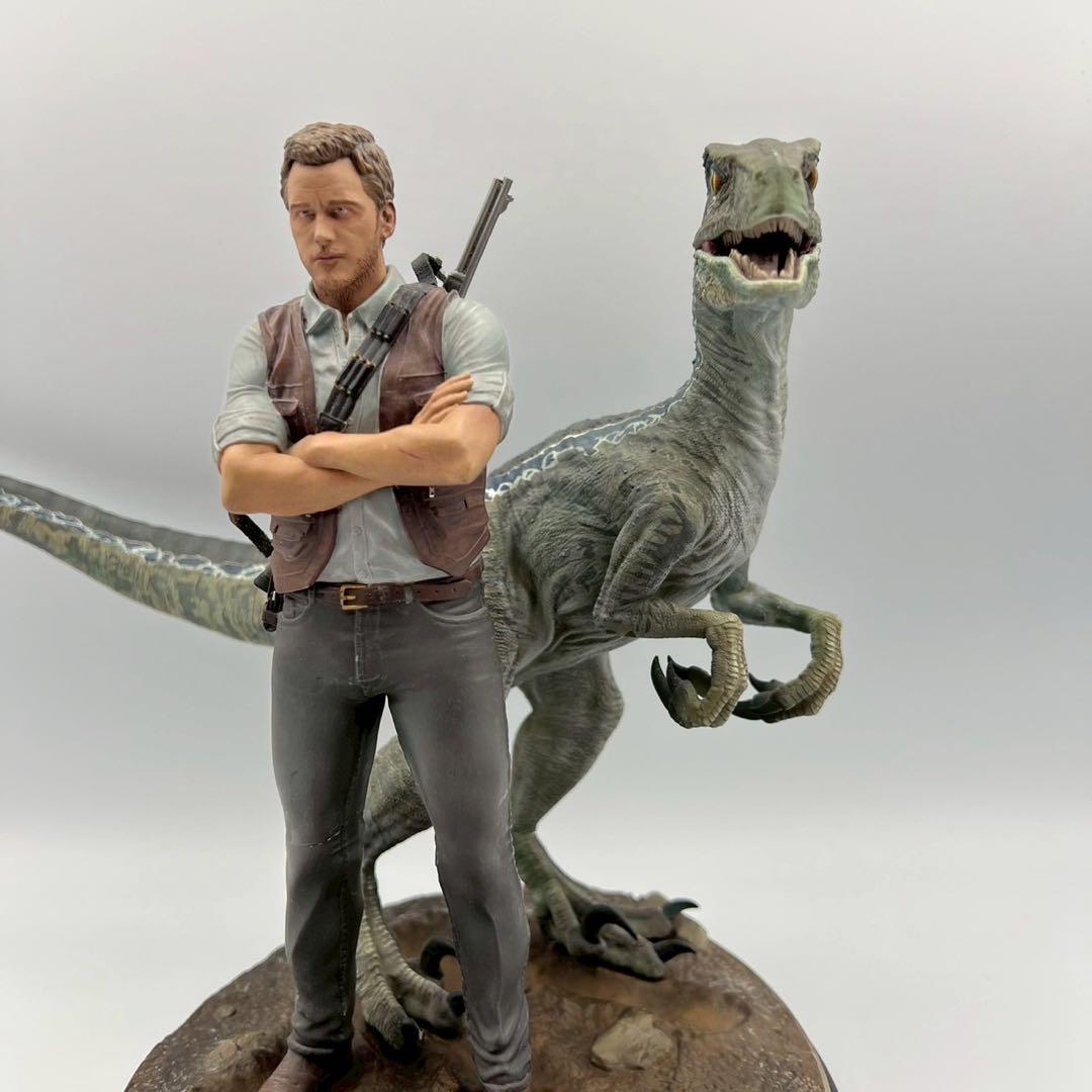 ジュラシックパーク　クロニクル　フィギュア　ブルー　恐竜　ラプトル　膝破損修復品
