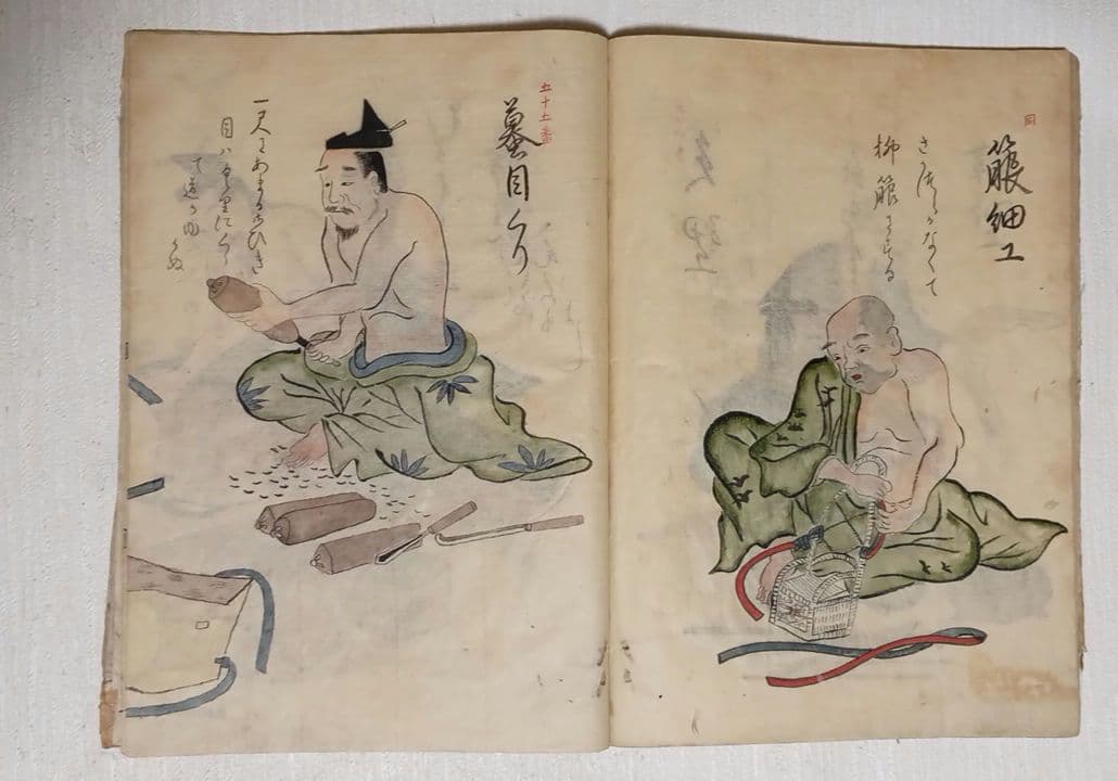 摸本武器抄出職人哥合藤原（本田)忠憲画文化元年8月描く 、室町時代の職人歌合写し