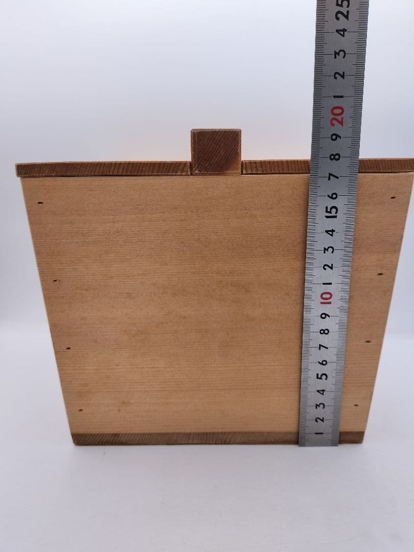 c853 利休好 釣瓶水指 木地 大崎雄斎 水漏れ確認済 紙箱　茶道具 古物