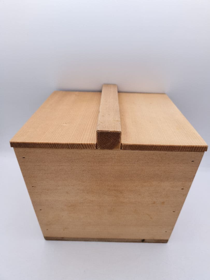 c853 利休好 釣瓶水指 木地 大崎雄斎 水漏れ確認済 紙箱　茶道具 古物