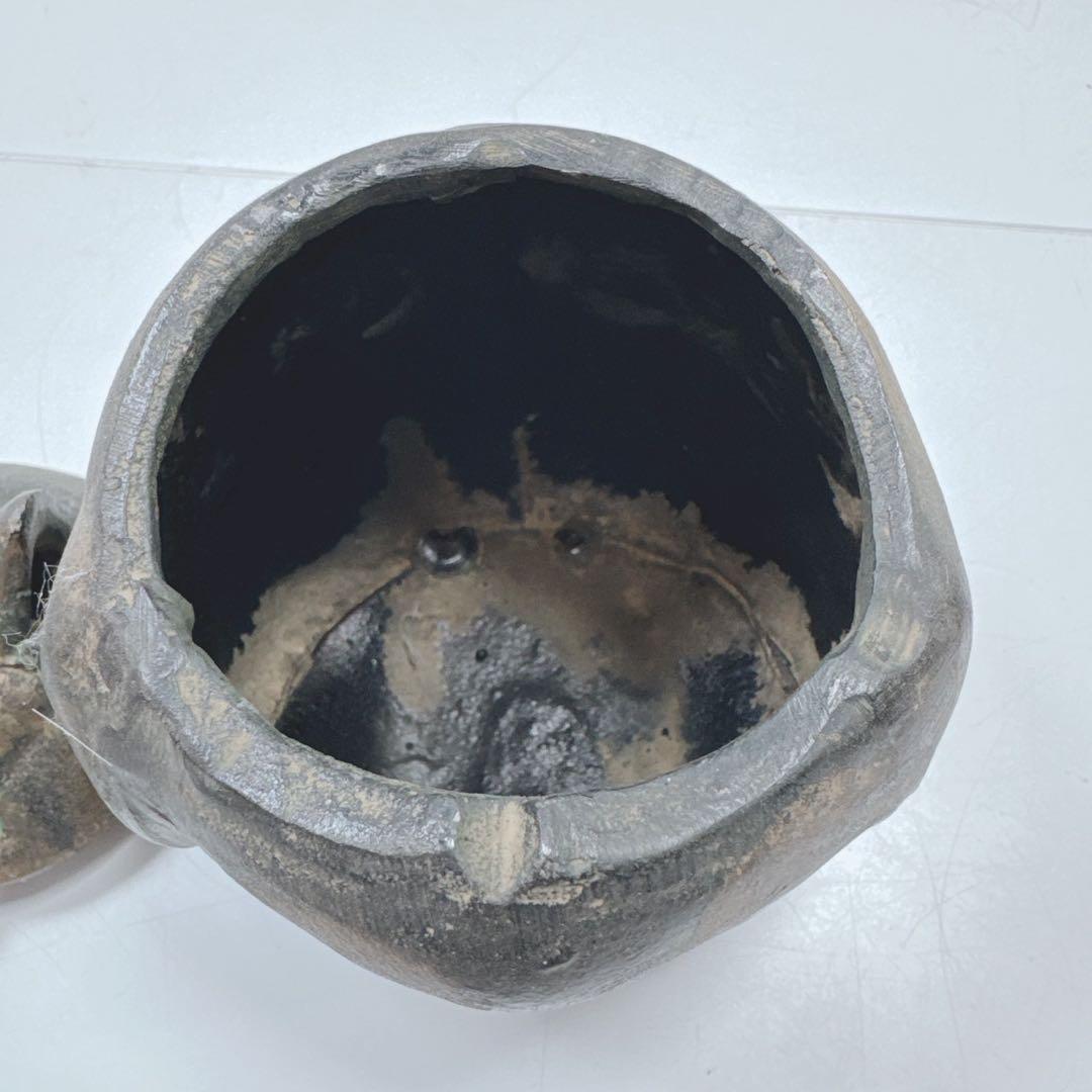 k1580 梟　香炉　鉄器　お香　フクロウ　骨董　レトロ　置物
