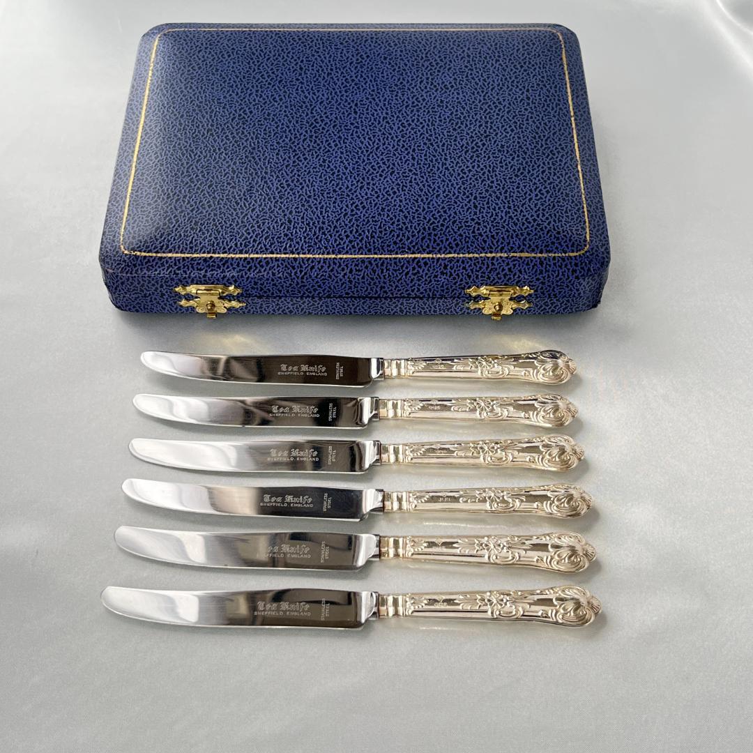 【Harrison Bros】 【純銀ハンドル】キングスパターン ティーナイフ