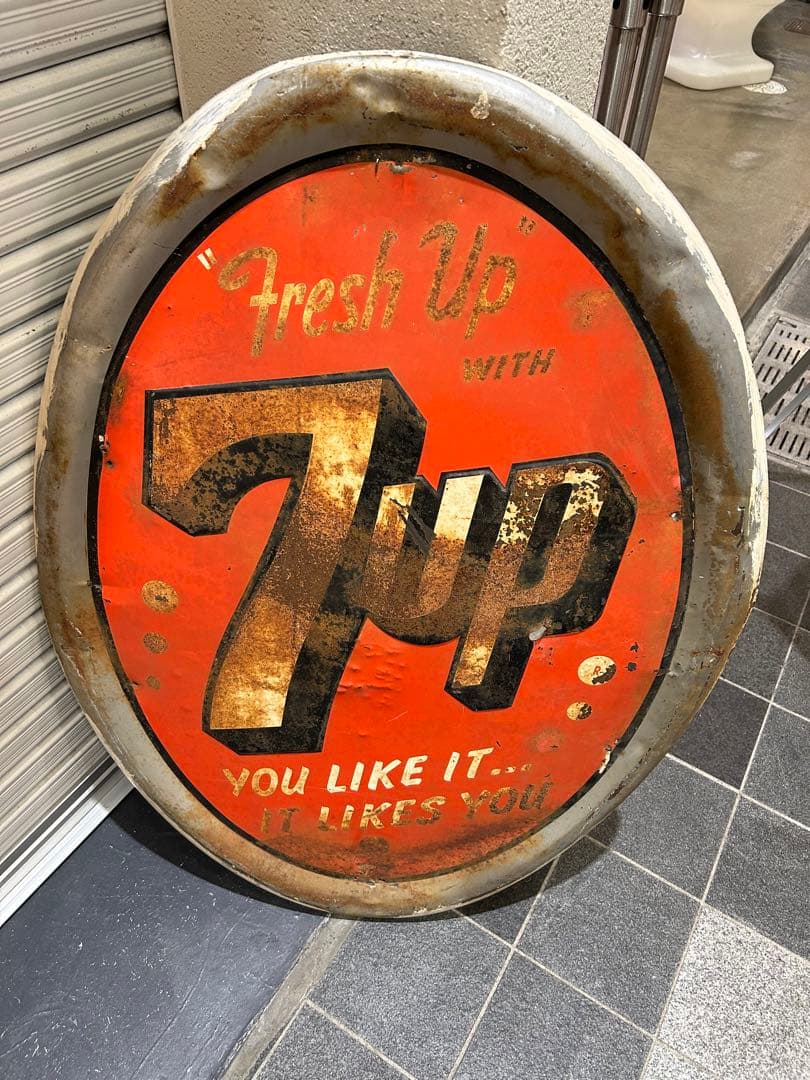 ★7up 看板★ビンテージ　ホーロー看板　セブンアップ　7UP