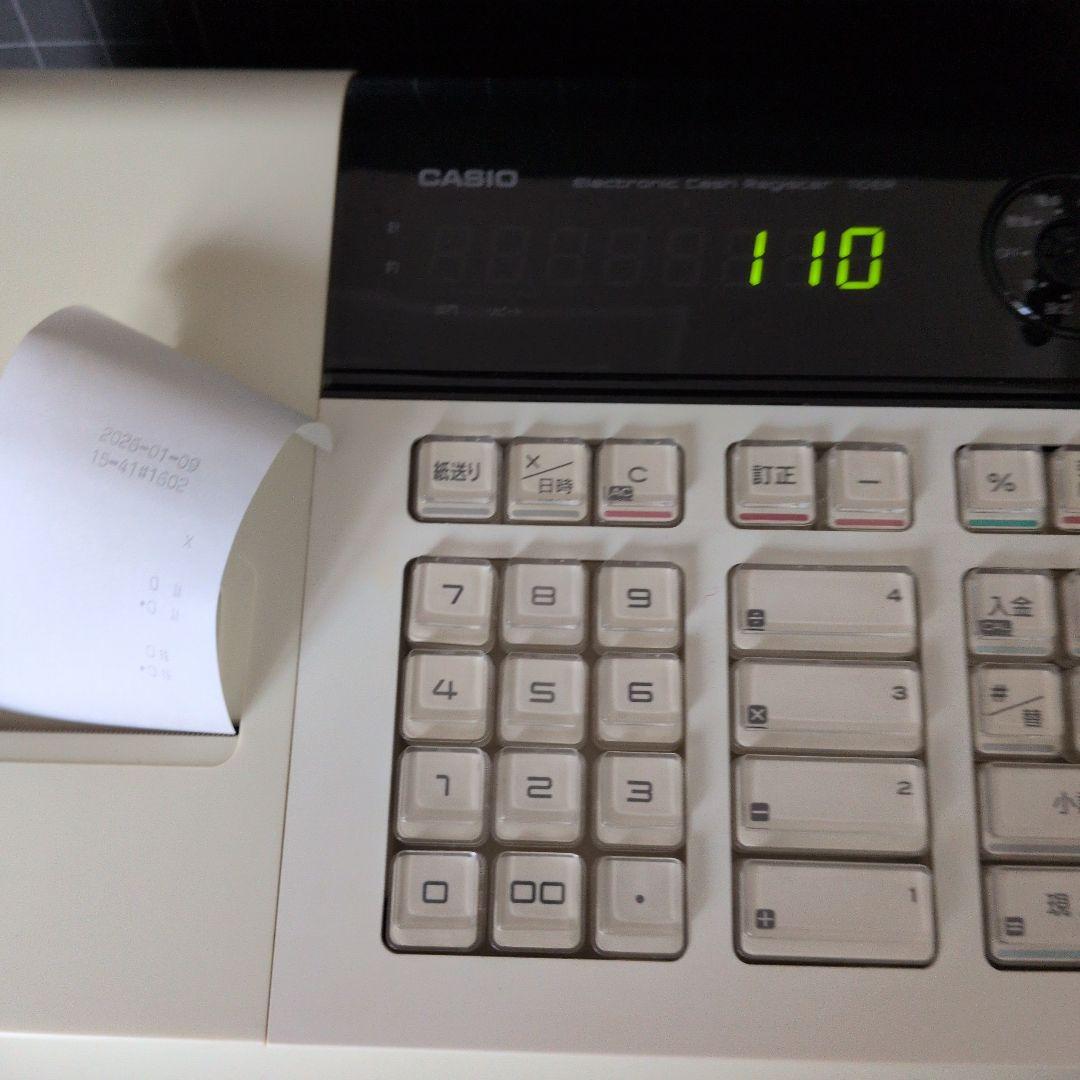 CASIO 電子レジスター 110ER中古美品内鍵外鍵各2個