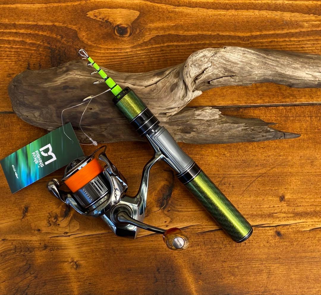 超コンパクト　トラウトロッド　5ft スピニングロッド グリーン　渓流釣り