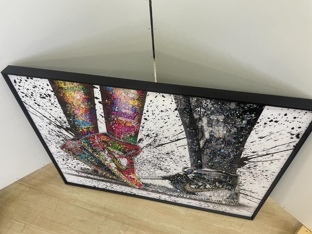 水晶絵　ナイキ　NIKE　スニーカー　アート　アートパネル　絵画　額縁　キラキラ