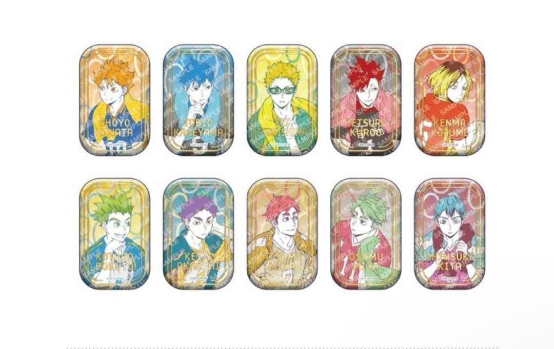 ハイキュー！！スクエア缶バッジ　BOX オフショット×カラー第一弾、第二弾
