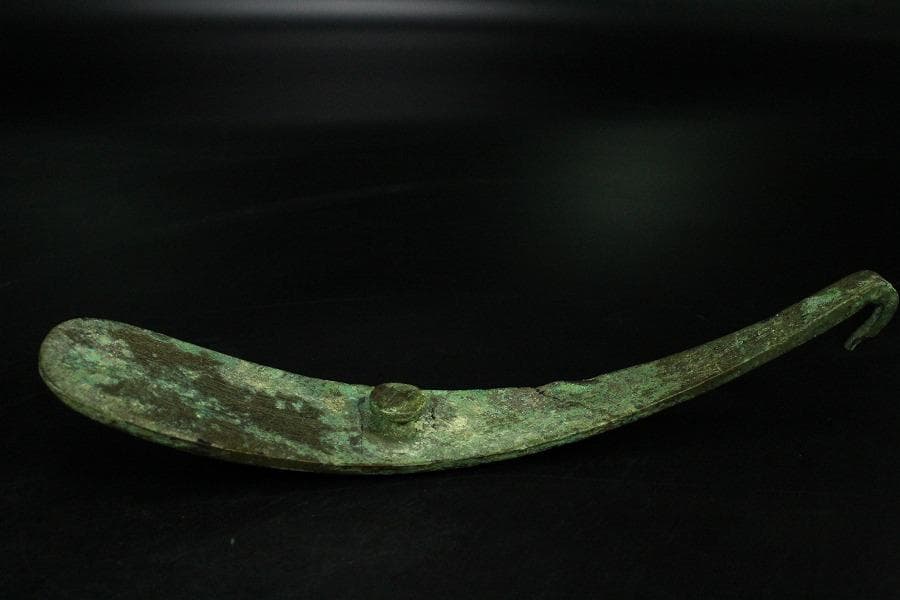 中国美術 戦国 青銅 帯駒 古美術(K-LC965)