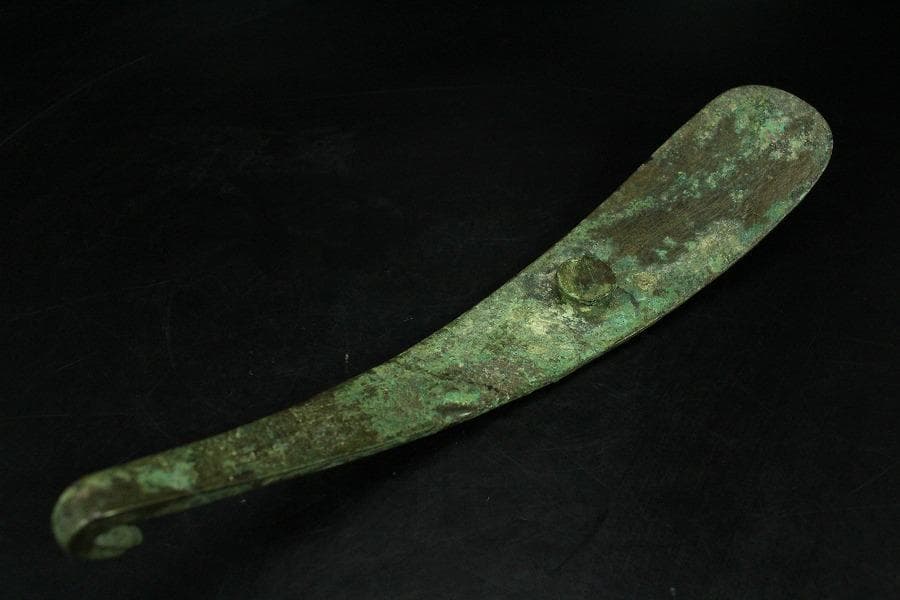 中国美術 戦国 青銅 帯駒 古美術(K-LC965)