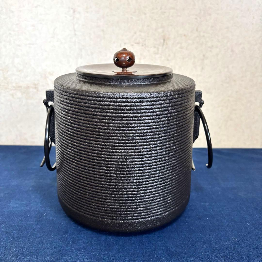 風炉 茶釜 電熱器 唐銅面取風炉 志きの釜 野々田製電熱器 敷板 底瓦 茶道具