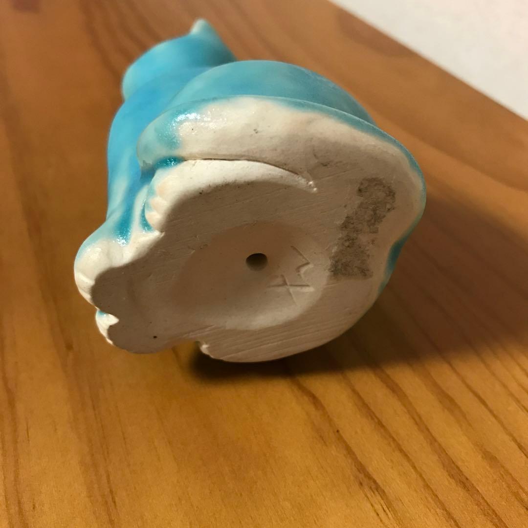 石垣島　やちむんブルー　陶器　猫
