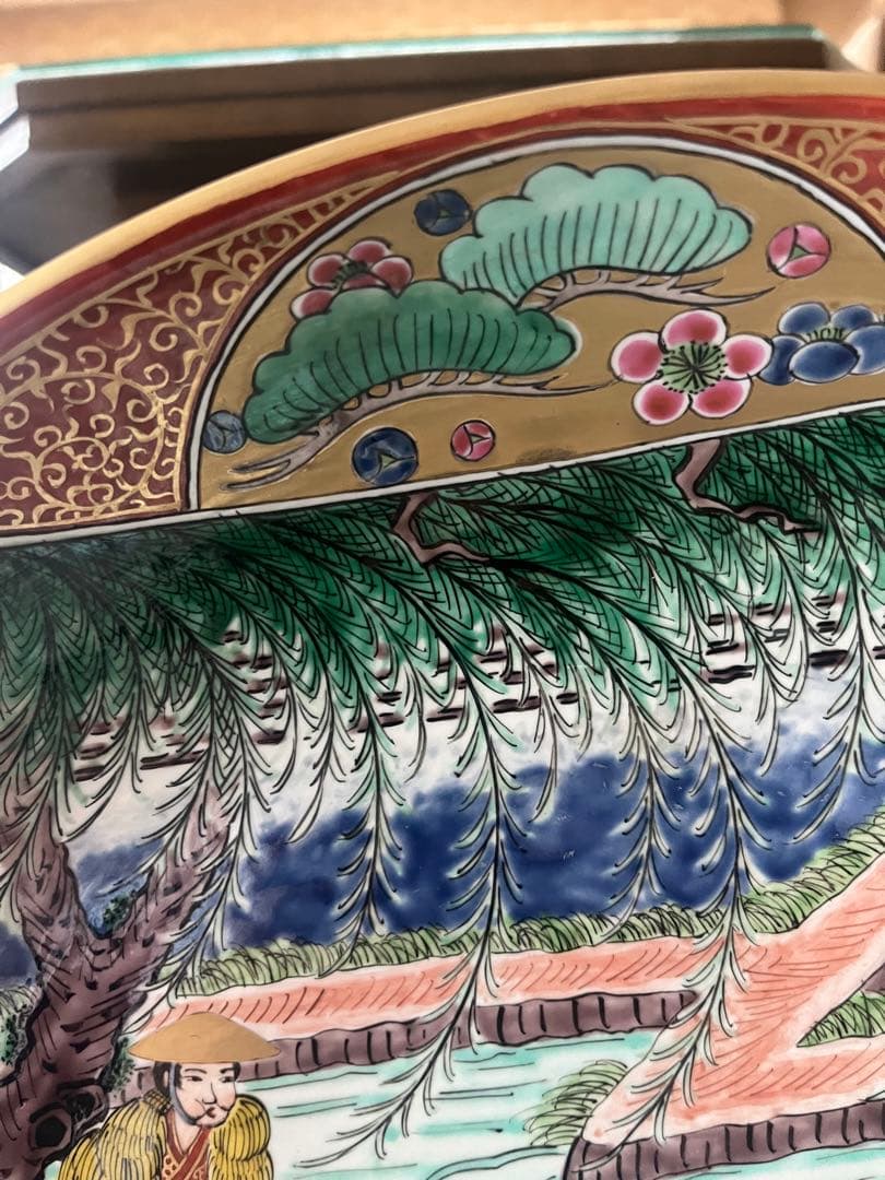 九谷 大皿．庄三　骨董品 古美術 古玩 アンティーク