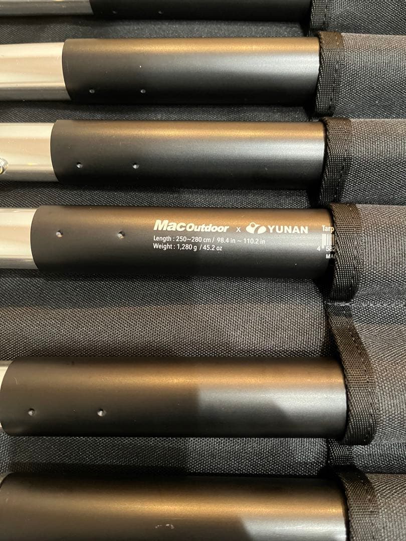 MAC ONE タープ用ポールセット ブラック