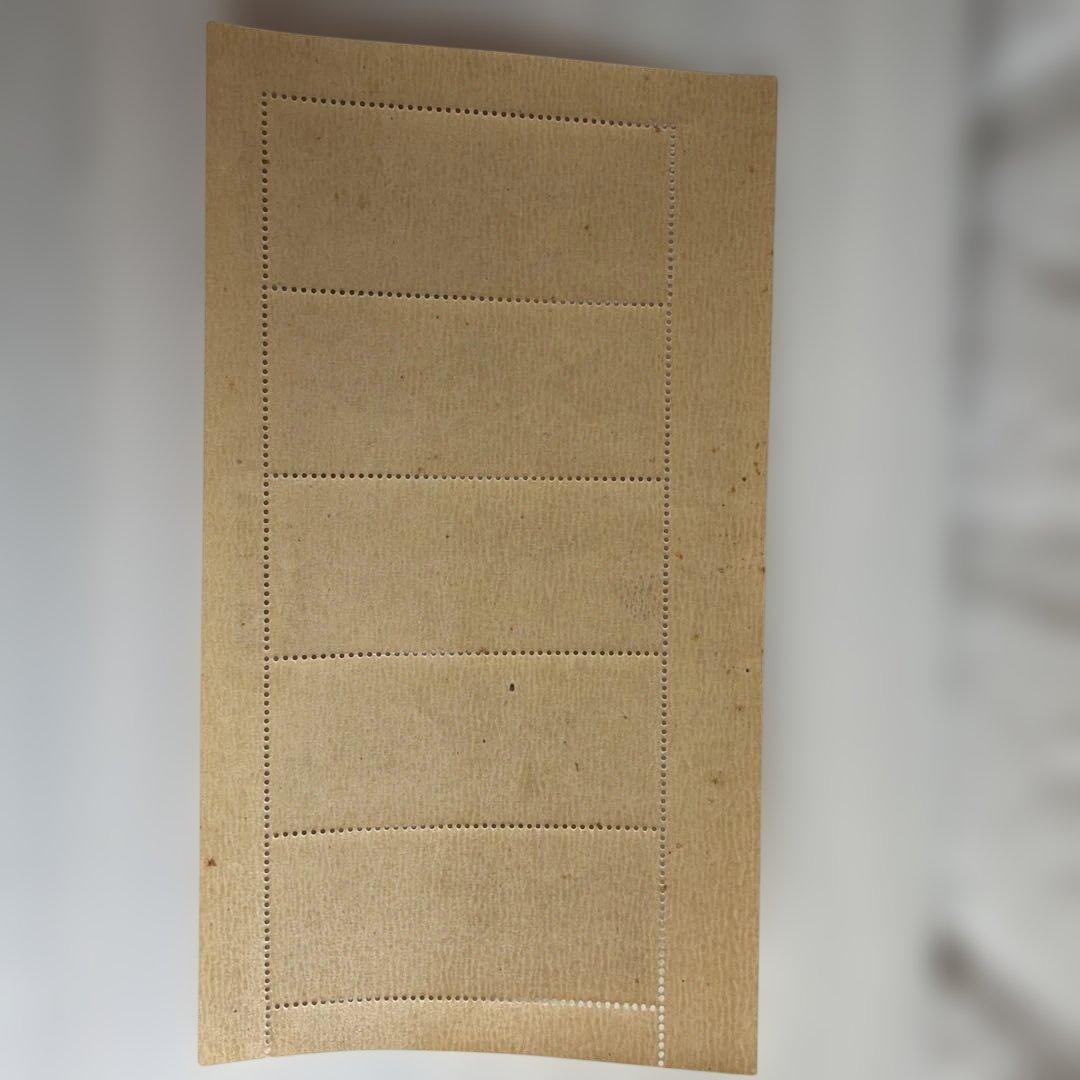 本物の美人、古い和柄図案の紙もの　5面つづり　保管品（昭和頃）