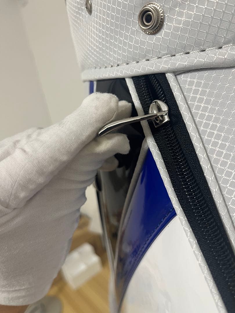 新品 HONMA ゴルフキャディバッグ ホワイト ブラック/ブルー プロ譲渡品