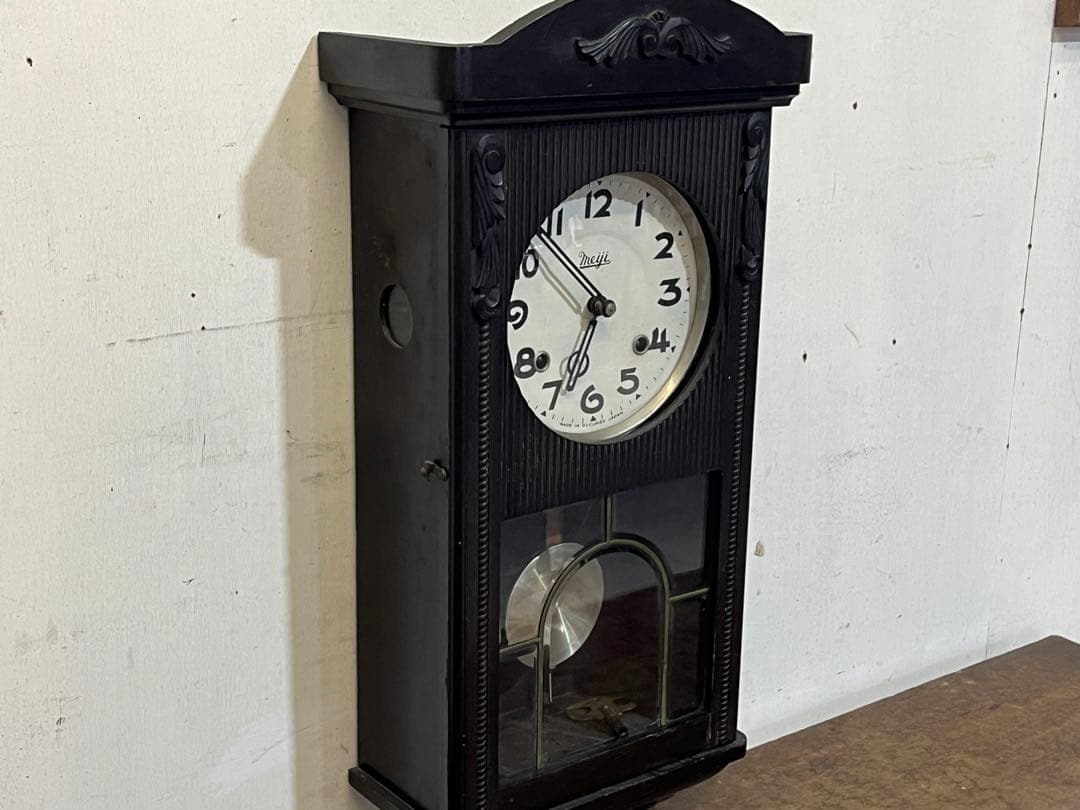 「希少」昭和レトロ Meijiゼンマイ時計 オキュパイドジャパン 掛時計 古時計