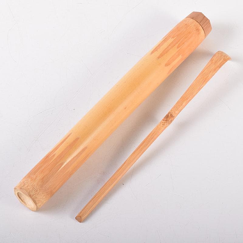 茶道具　黒田正玄下削　表千家十三代即中斎　自作茶杓　共筒共箱　D　R7945