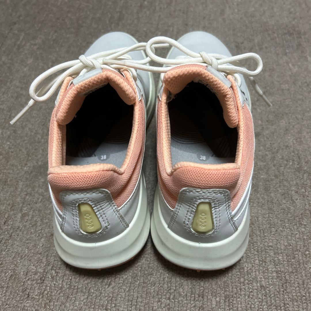 ECCO ゴルフシューズ 38 ホワイト/ピンク