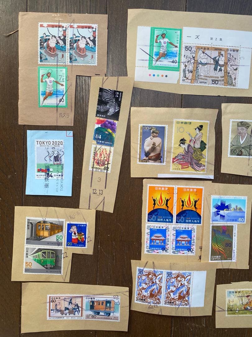 F レア　50枚　使用済み　切手　紙物　記念切手　切手趣味週間　アンティーク