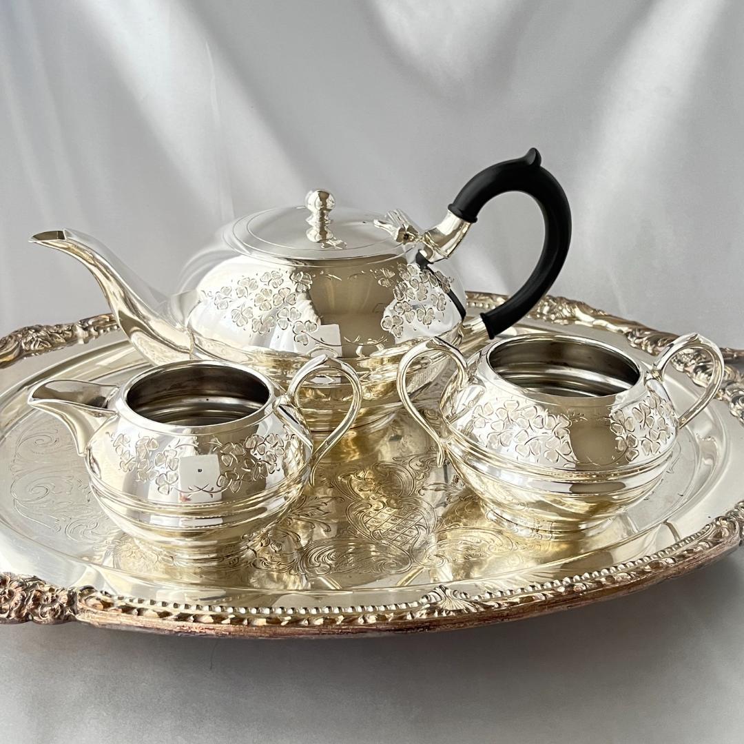 【 Cooper Bros 】クローバーのティーセット 3点