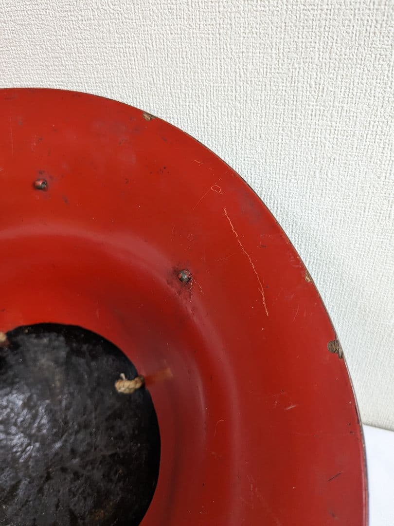 陣笠 木製 三ツ割菊 武士防具 ヴィンテージ