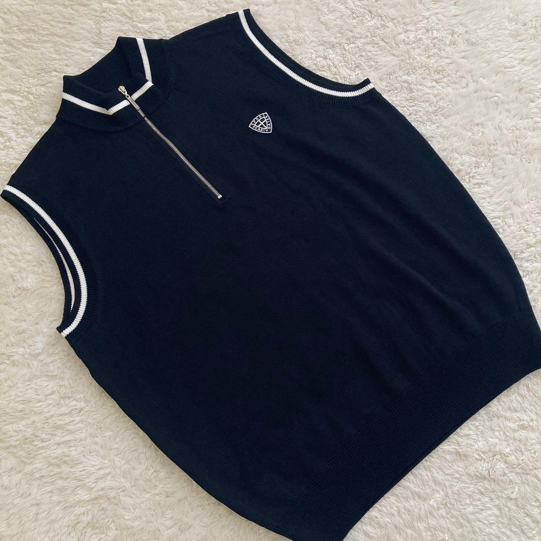 美品！PEARLY GATESパーリーゲイツ　モックネック　ハーフジップベスト