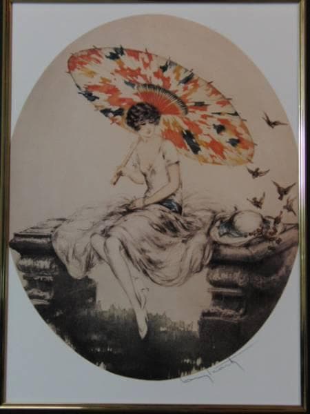 ルイ・イカール限定版・アールデコ/パラソル/版上サイン、希少な額装用画集より