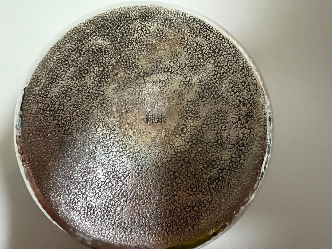 純銀製 蝶文様 色石付き 急須 銀瓶 煎茶道具