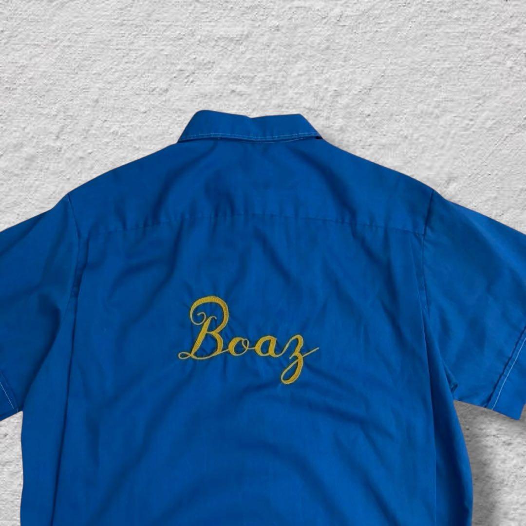 ヒルトンボーリングシャツ70s刺繍USA製チェーンステッチvintage古着