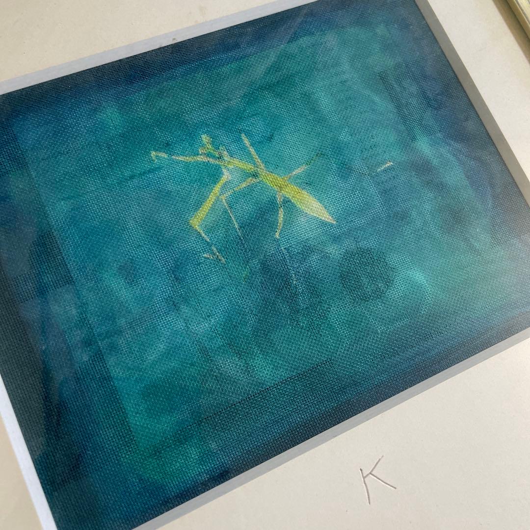 染色絵画　カマキリ