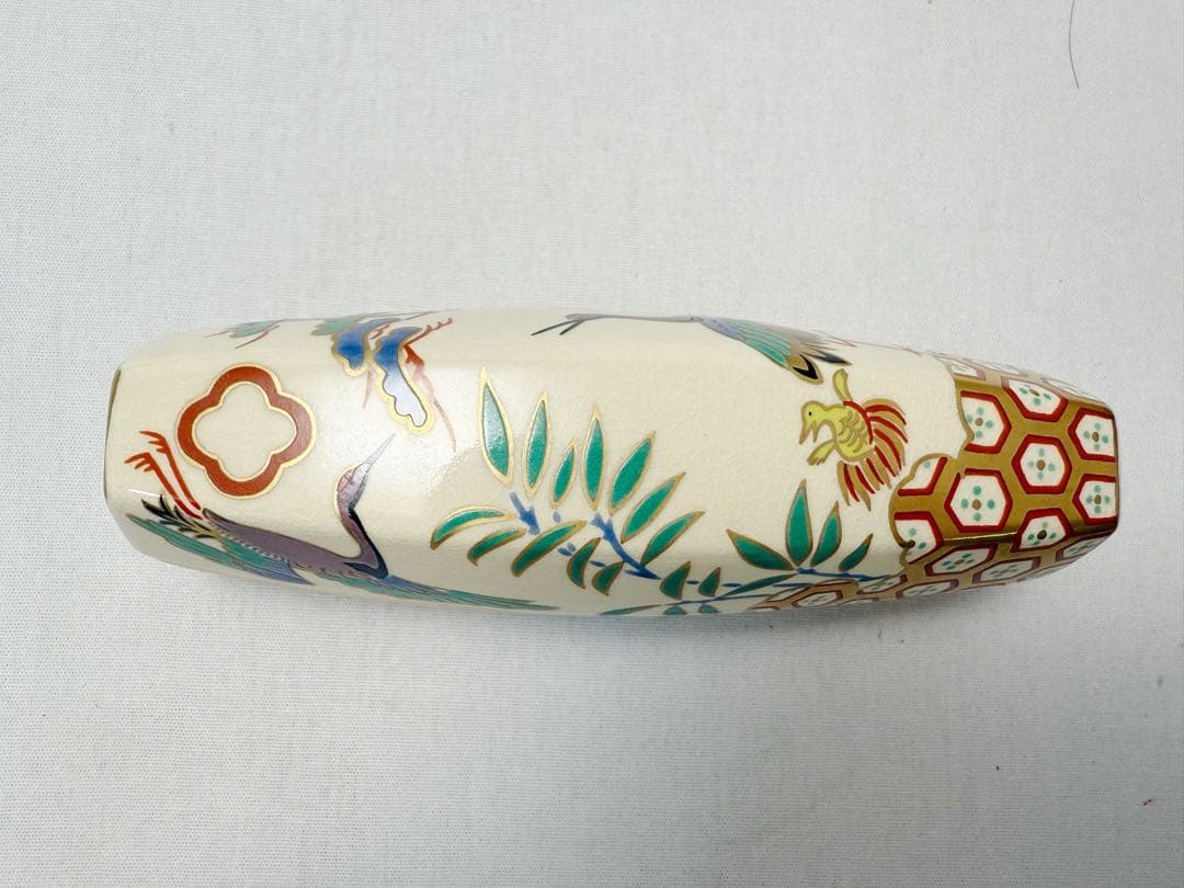 未使用 茶道具 桃岡堂造 仁清風 松竹梅鶴亀絵 ぶりぶり香合 底印 共箱