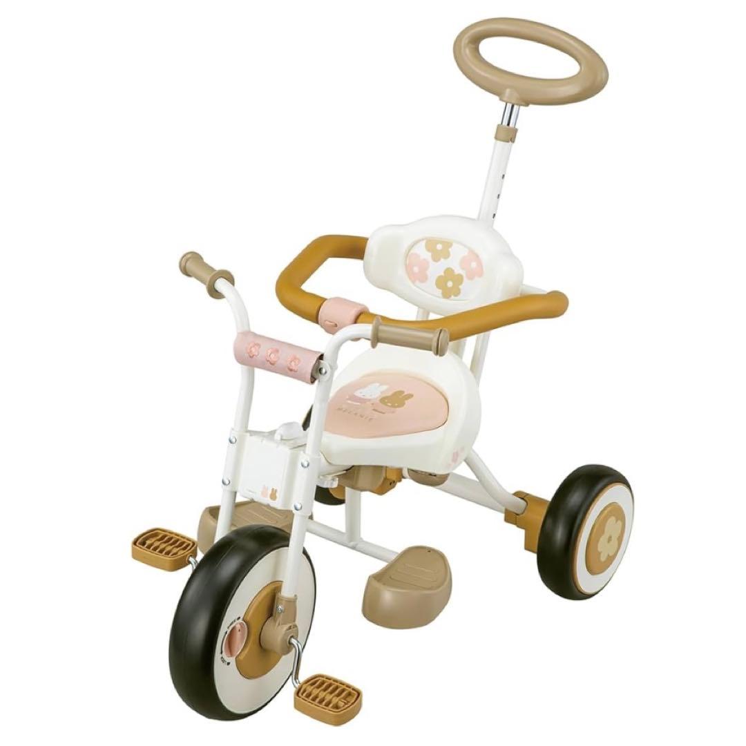 【新品未使用】三輪車 足乗せステップ付き 押し棒付き